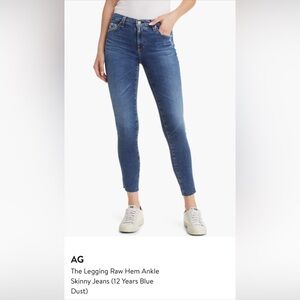 AG The Legging Raw Hem Ankle Skinny Jeans (12 Years Blue Dust)